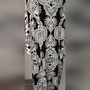 J. McLaughlin Black / Cream Catalina Cloth Paisley Dress Sz L